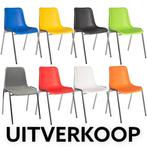Uitverkoop: kantinestoelen stapelstoelen kunststof kuipstoel, Huis en Inrichting, Stoelen, Ophalen, Nieuw, Metaal, Vijf, Zes of meer stoelen