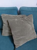 Twee nette groene sierkussens, Ophalen, Zo goed als nieuw, Groen, Vierkant