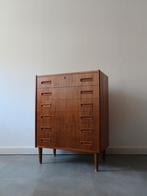 Vintage Deense ladekast in teak door Westergaard Møbelfabrik, Ophalen, 5 laden of meer, 100 tot 150 cm, 50 tot 100 cm