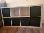 Kallax kast wit hoogglans 6 zwarte bakken ikea vakkenkast, Ophalen of Verzenden, Zo goed als nieuw
