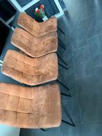 Eettafel stoelen 4 stuks, Huis en Inrichting, Stoelen, Bruin, Verzenden, Gewoon, Stof