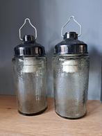 Oude fabriekslamp bunkerlamp bakkeliet glas vintage 4 stuks, Ophalen, Nieuw, Glas, Minder dan 50 cm