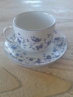 Vintage Kop en Schotel met Blauwe Bloemen, Ophalen of Verzenden