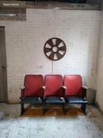 Vintage bioscoopstoelen vinyl 3 kleur prima staat, Ophalen of Verzenden