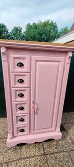 Oud roze meidenkast / spekkast / ladekast, Kinderen en Baby's, Kinderkamer | Commodes en Kasten, Ophalen, Kast, 50 tot 70 cm, 105 cm of meer