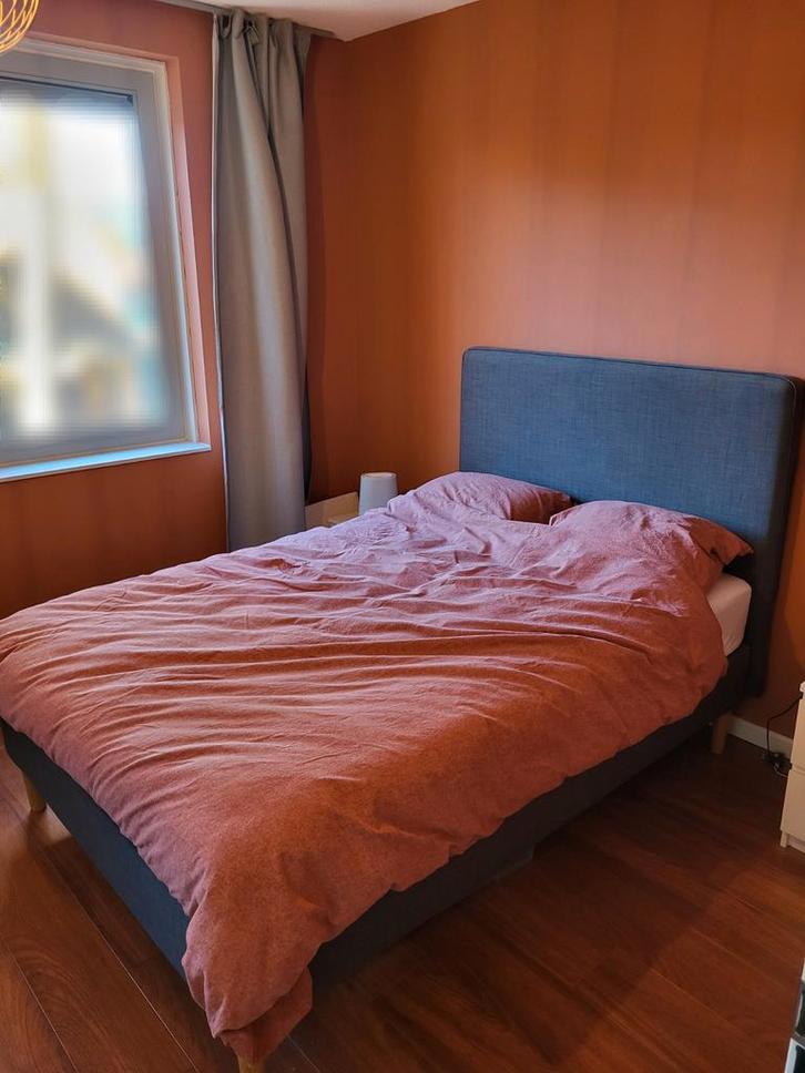 IKEA DUNVIK boxspring 140x200 + HÖVAG matras, Huis en Inrichting, Slaapkamer | Bedden, Gebruikt, Tweepersoons, 140 cm, 200 cm