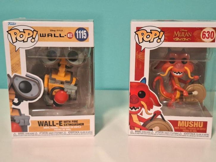 Disney Funko POP! Wall-E en Mushu, Verzamelen, Disney, Zo goed als nieuw, Beeldje of Figuurtje, Overige figuren, Ophalen of Verzenden