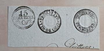 458) ORIGINELE BELASTINGZEGELS OOSTENRIJK PROV. ILLYR 15 KR. beschikbaar voor biedingen