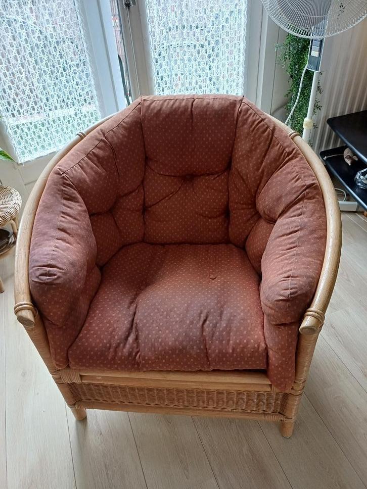 Rotan stoel, Huis en Inrichting, Stoelen, Gebruikt, Eén, Riet of Rotan, Bruin, Ophalen