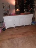 Dressoir Kast Wit met Houten Blad, Ophalen, Gebruikt, 150 tot 200 cm, Landelijk