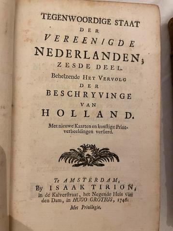 Tegenwoordige Staat Nederlanden, Holland, 1746, Tirion beschikbaar voor biedingen