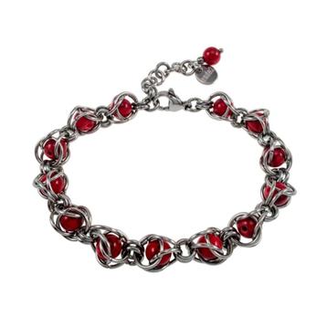 Armband Dames RVS Byzantijns Schakelarmband NatuurlijkeSteen beschikbaar voor biedingen