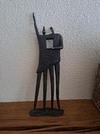 Bronzen beeldje van zwaaiende vrienden, Antiek en Kunst, Kunst | Beelden en Houtsnijwerken, Ophalen of Verzenden