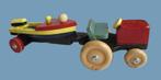 Tractor en Boot~Puzzel boot~Oud of vintage Speelgoed~Bootje, Ophalen of Verzenden, Gebruikt
