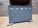 Grenen grijze ladekast 13 lades refurbished, RoDeKo Volendam, R.kooij65@gmail.com, 100 tot 150 cm, 5 laden of meer