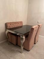 Eettafel eetbank en eetstoelen, Ophalen of Verzenden, Zo goed als nieuw, 4 tot 6 stoelen