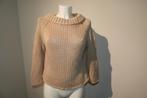 Elisabetta Franchi grof gebreide trui merk bedel hals IT 42, Beige, Zo goed als nieuw, Maat 36 (S), Elisabetta Franchi