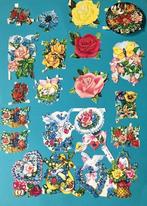 Vintage poesieplaatjes Bloemen, Ophalen of Verzenden