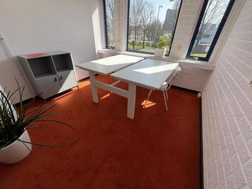 Vepa Duo slinger bureau wit 2 x 160x80cm (12 stuks), Huis en Inrichting, Bureaus, Gebruikt, Bureau, In hoogte verstelbaar, Ophalen