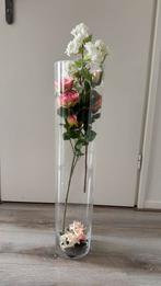 Hoge, rechte glazen vaas, Huis en Inrichting, Woonaccessoires | Vazen, Ophalen, Overige kleuren, 50 tot 75 cm, Glas