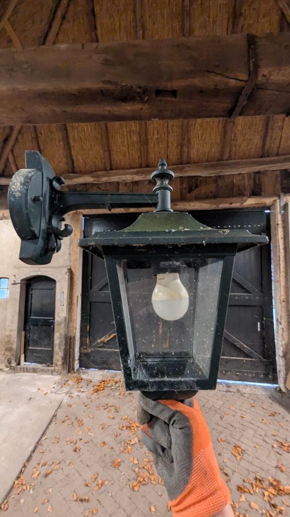 Nostalgische Metalen Lantaarns - 4 Stuks, Huis en Inrichting, Lampen | Wandlampen, Gebruikt, Glas, Metaal, Ophalen