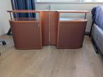 Auping achterwand (180cm) met roldeurtjes, kleur kersen, Huis en Inrichting, Ophalen, Gebruikt, Bruin, Tweepersoons