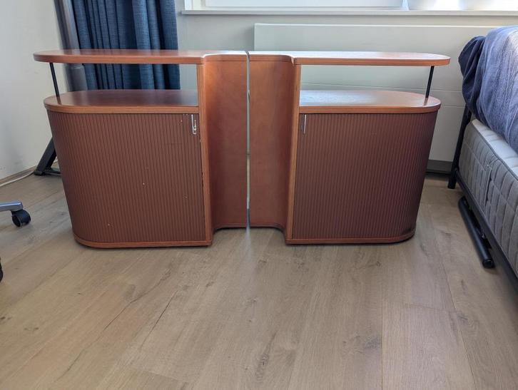 Auping achterwand (180cm) met roldeurtjes, kleur kersen, Huis en Inrichting, Slaapkamer | Bedden, Gebruikt, Tweepersoons, 180 cm