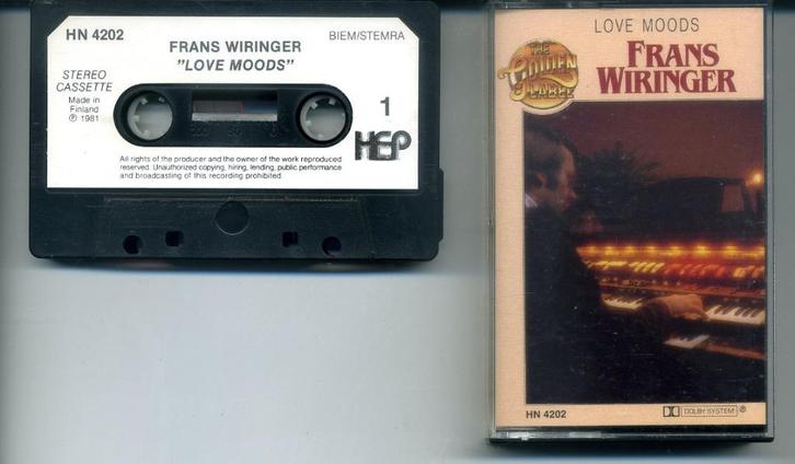 Frans Wiringer Love Moods orgel 12 nrs cassette 1981 ZGAN, Cd's en Dvd's, Cassettebandjes, Zo goed als nieuw, Origineel, Overige genres