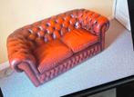 Chesterfield set (2-zits bank + fauteuil), Verzenden, Tweepersoons, Zo goed als nieuw, Leer