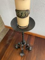Retro Grote Kandelaar 60cm met Kaars, Gebruikt, Zwart, Ophalen of Verzenden, Kandelaar
