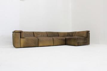 Vintage modulaire leren bank sofa Straub jaren 70 beschikbaar voor biedingen