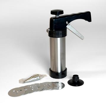 RVS koekjespistool met 8 opzetstukken en spuitmond beschikbaar voor biedingen