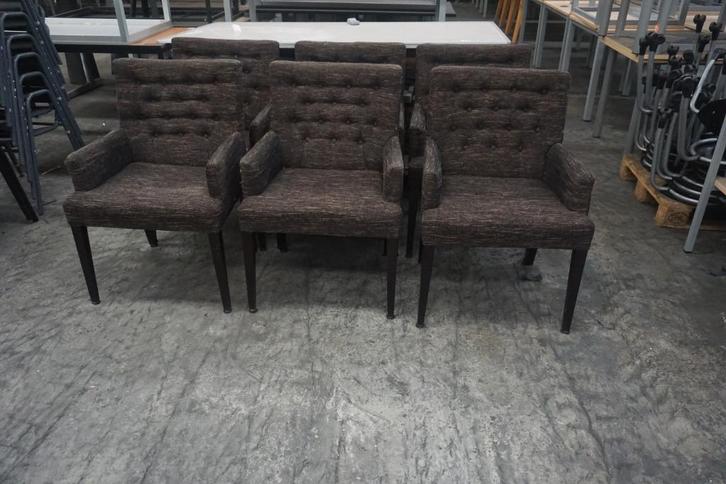 6 Leuke fauteuils stoelen eetkamerstoelen eetstoelen, Huis en Inrichting, Stoelen, Gebruikt, Vijf, Zes of meer stoelen, Stof, Ophalen of Verzenden