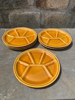 Vintage set van 6 Gien France porseleinen fondueborden, Ophalen of Verzenden