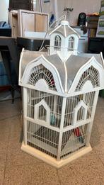 Antieke Vogelkooi met Vogels - Woondecoratie Nostalgie Elega, Antiek en Kunst, Ophalen