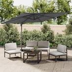 Zweefparasol met aluminium paal 300x300 cm antracietkleurig, Tuin en Terras, Parasols, Nieuw, Ophalen of Verzenden, Zweefparasol