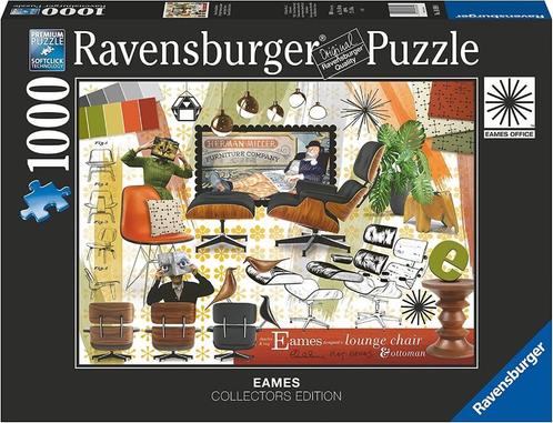 ZGAN puzzel 1000 Ravensburger Eames design klassiker 100%, Hobby en Vrije tijd, Denksport en Puzzels, Zo goed als nieuw, Legpuzzel