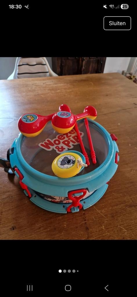 Woezel en Pip Muziekset - Trommel met stokjes, Ophalen of Verzenden, Gebruikt, Overige typen, Met geluid
