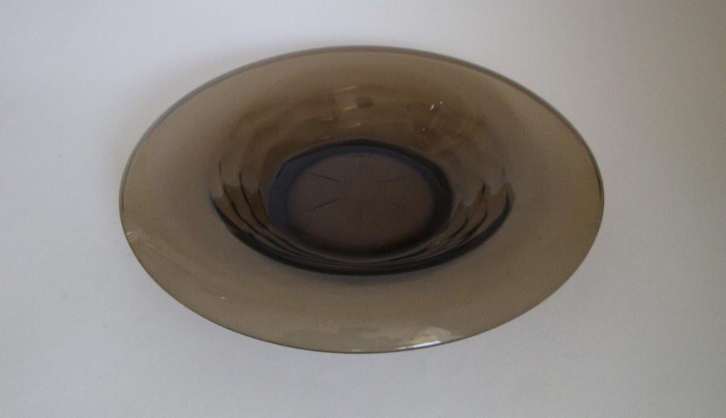 schaal glas antiek copier pineapple leerdam fumé rookkleurig, Ophalen of Verzenden