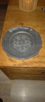 Antiek Tinnen Bord met Wapen, Antiek en Kunst, Antiek | Tin, Ophalen of Verzenden