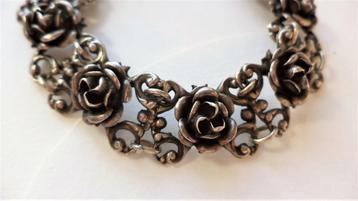 Armband roos, rozen, 925 zilver (6495-230) beschikbaar voor biedingen