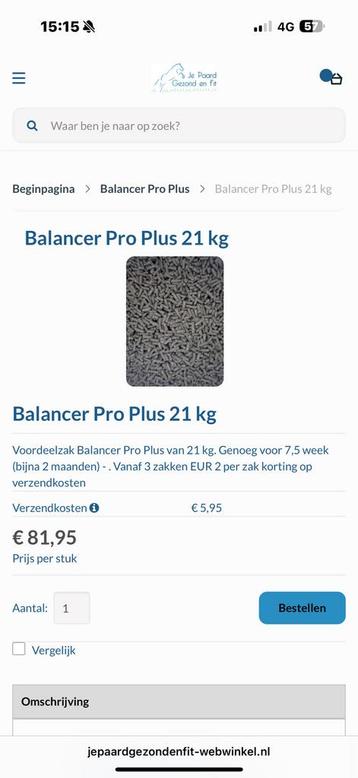 Zak Balancer pro plus 21 kg NIEUW beschikbaar voor biedingen