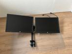Monitor beugel inclusief 2x 24 inch HP schermen, Computers en Software, Monitoren, Ophalen, Gebruikt, Full HD, Onbekend