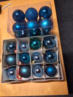 Kerstballen aqua, groenblauw, zie fotoos, kerst, Diversen, Kerst, Ophalen of Verzenden, Zo goed als nieuw