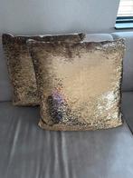 2x gouden glitter kussen Rivièra maison 50x50, Huis en Inrichting, Woonaccessoires | Kussens, Ophalen of Verzenden, Zo goed als nieuw