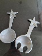Aluminium Saladecouvert met Zeester, Huis en Inrichting, Keuken | Bestek, Ophalen of Verzenden, Gebruikt, Overige materialen, Los bestek