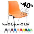 Kuipstoel Helene oranje kantinestoelen stapelstoelen Helene, Everardo, Marconiweg 10 Zeewolde, Nieuw, Info@everardo.nl