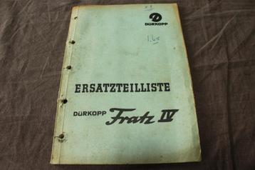 Dürkopp Fratz IV 1957 Mofa ersatzteile liste bromfiets beschikbaar voor biedingen
