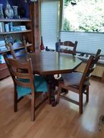 Eiken eettafel handgemaakt, Huis en Inrichting, Tafels | Eettafels, Ophalen, Gebruikt, Eikenhout, Overige vormen