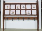 vintage antieke kapstok 6 haken / 12 oude tegeltjes 100x85cm, Antiek en Kunst, Ophalen